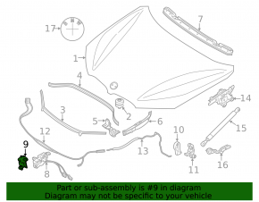 Hood lock bracket left BMW X1 F48 16-22