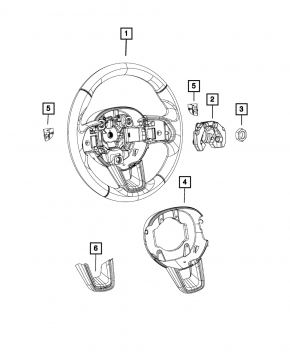Control buttons on the back of the steering wheel right Jeep Compass 17-