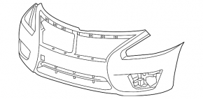 Bare front bumper for Nissan Altima 2013-2015 (pre-restored)