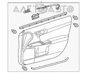 Front left door panel for Lexus CT200h 11-17, black with beige insert