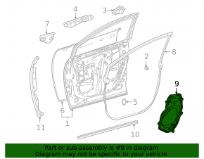 Door panel inner front left Toyota Sienna 21-25