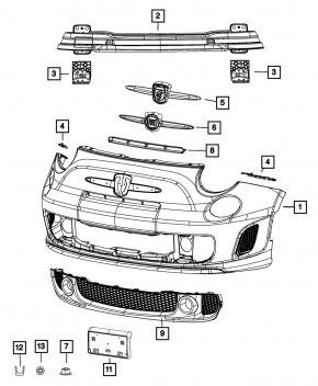 Fiat 500 12-19 Front Bumper Reinforcement