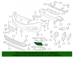 Honda Civic X FC 19-21 Front Bumper Cover for Radar