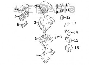 Subaru Forester 19-SK underhood fuse box housing lower part