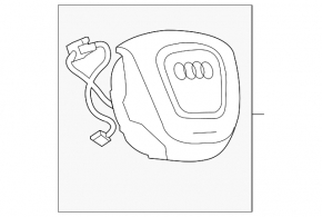 Airbag in the steering wheel, driver's side, Audi Q5 8R 13-17, truffel beige, chrome trim