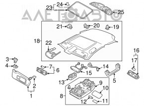 Ceiling light rear Audi Q3 8U 15-18 black, scratch