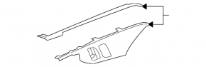 Inner front left door handle trim for Audi A4 B9 17-19, matte black