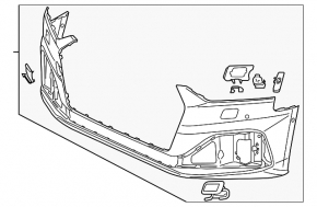 Bare front bumper Audi A5 F5 20 - without parking sensors premium, prestige
