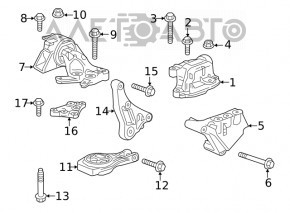 Engine mount left Buick Encore 13-15 fwd