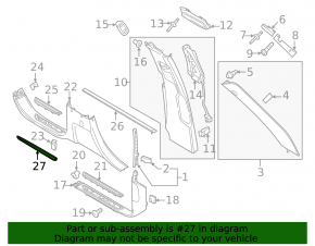 Door sill trim rear right Porsche Cayenne 958 11-17 structure