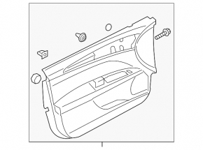 Door trim panel front right Ford Fusion mk5 13-14 titanium black