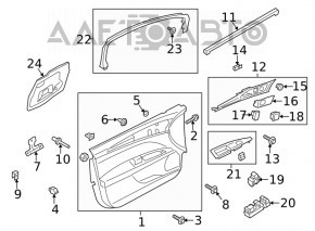 Door trim panel front right Ford Fusion mk5 13-14 titanium black