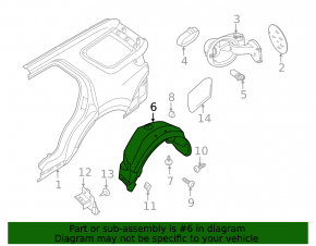 Rear left mudguard Ford Explorer 16-19 rest
