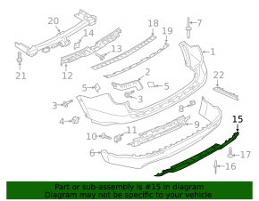 Rear bumper trim lower Ford Explorer 20-24 gray for 4 pipes, Platinum