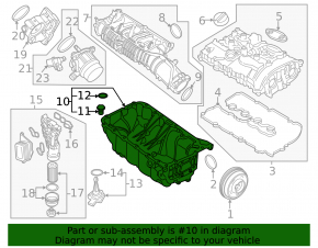 Oil pan BMW X1 F48 16-19 B46