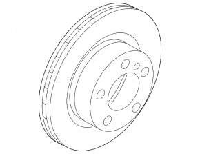 Front left brake disc BMW 1 E82 08-13 N51 N52, AWD