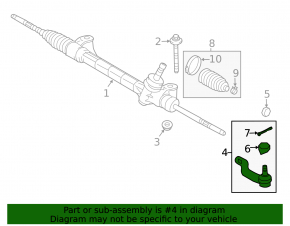 Steering tip left Toyota Rav4 13-18 CTR