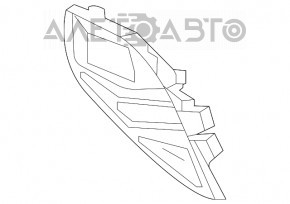 Left front bumper grille for Toyota Highlander 20-25 under fog lights