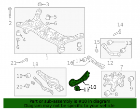 Rear left longitudinal control arm Hyundai Sonata 15-19