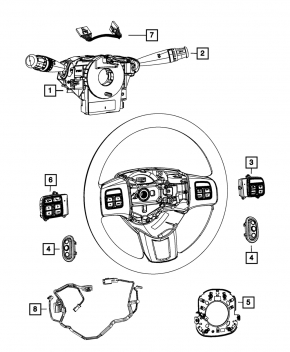 Steering wheel control buttons left Chrysler 200 11-14