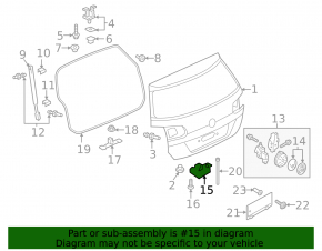 VW Golf 17-19 Alltrack tailgate lock