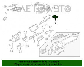 Right dashboard air duct deflector VW Tiguan 18 - black, graphite trim