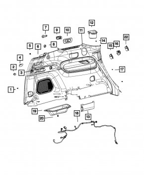 Left trunk box for Jeep Grand Cherokee WL 21-25 long
