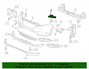 Front bumper mount under headlight left Honda HR-V 16-18
