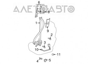 Passenger Seat Belt Toyota Sienna 04-10