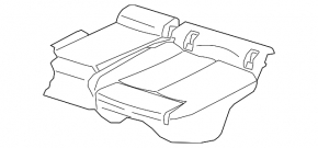 Rear seat cushion trim, 2nd row, left, Audi Q5 80A 21-24, gray leather