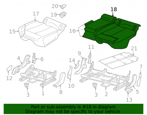 Rear seat cushion trim, 2nd row, left, Audi Q5 80A 21-24, gray leather