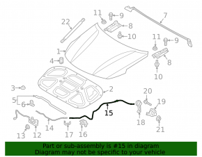 Kia Optima 16-20 hood release cable part two