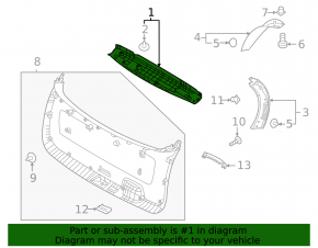 Upper trunk lid trim for Kia Sorento 21-24 HEV, PHEV black