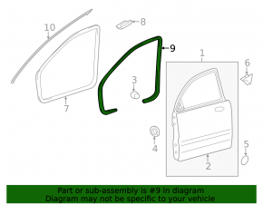 Front left door seal for Kia Optima 11-15
