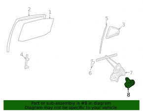 Window lifter with motor rear right Lexus LS460 LS600h 07-12
