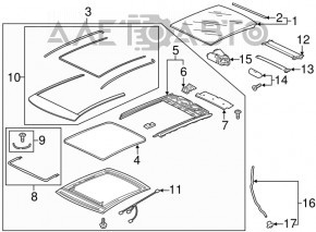 Sunroof glass Audi A3 8V 15-20 4d, 5d, scratches