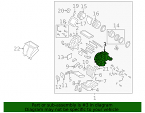 Bare fan housing, right side Mazda3 03-09