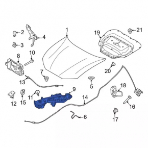 Actuator motor hood lock assembly Ford Mustang Mach-E 21-23