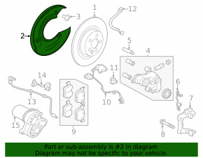 Rear right brake disc cover Jaguar F-Pace X761 17- for R17, R18, R19