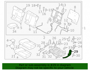 Rear seat trim, 2nd row, left, Mazda CX-9 16- black, plastic turned white