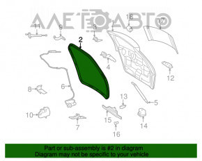 Rubber seal for the trunk door Mercedes W164 ML