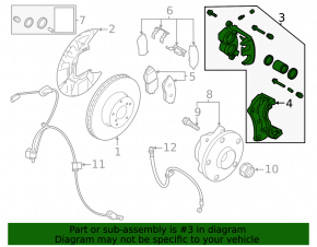 Front left caliper assembly Subaru Outback 20-23