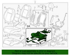 Driver's seat slide left Buick Encore 13-22 electric, without frame