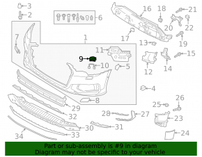 Left headlight washer cap bracket for Audi A6 C8 19-25