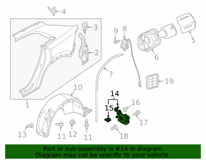 Left rear mudguard liner for Audi Q8 19-25