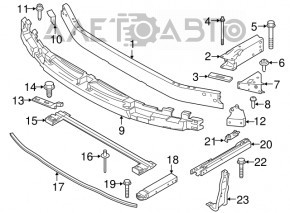 Front Bumper Lower Reinforcement Front Fang Bracket Right BMW X1 F48 16-22