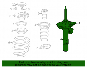 Shock absorber front right Acura TLX 15- 2.4