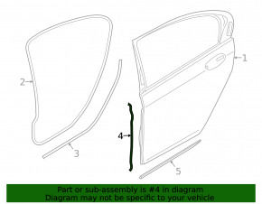 Door seal side rear left BMW 7 G11 G12 16-22