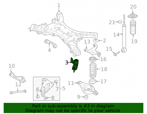 Rear subframe burdock front right Nissan Murano z51 09-14