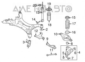 Rear subframe burdock front right Nissan Murano z51 09-14